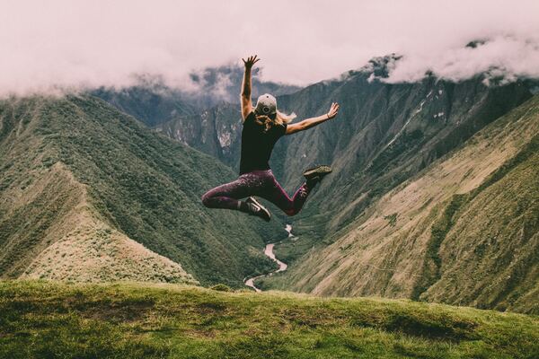 Women jumping